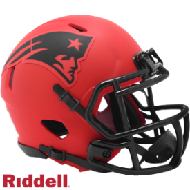 NEW ENGLAND PATRIOTS UNSIGNED RIDDELL 2025 RAVE SPEED MINI HELMET