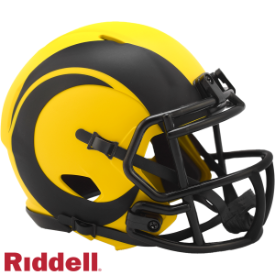 LOS ANGELES RAMS UNSIGNED RIDDELL 2025 RAVE SPEED MINI HELMET
