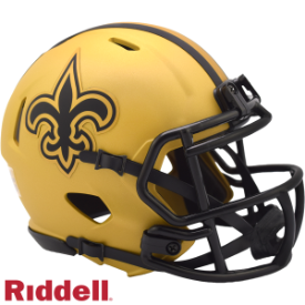 NEW ORLEANS SAINTS UNSIGNED RIDDELL 2025 RAVE SPEED MINI HELMET