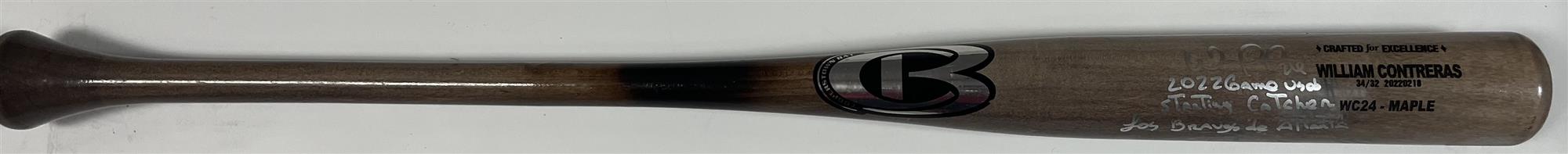 WILLIAM CONTRERAS SIGNED BRAVES 2022 GAME ISSUED COOPERSTOWN BAT #12 - JSA WILLIAM CONTRERAS SIGNED BRAVES 2022 GAME ISSUED COOPERSTOWN BAT #12 - JSA