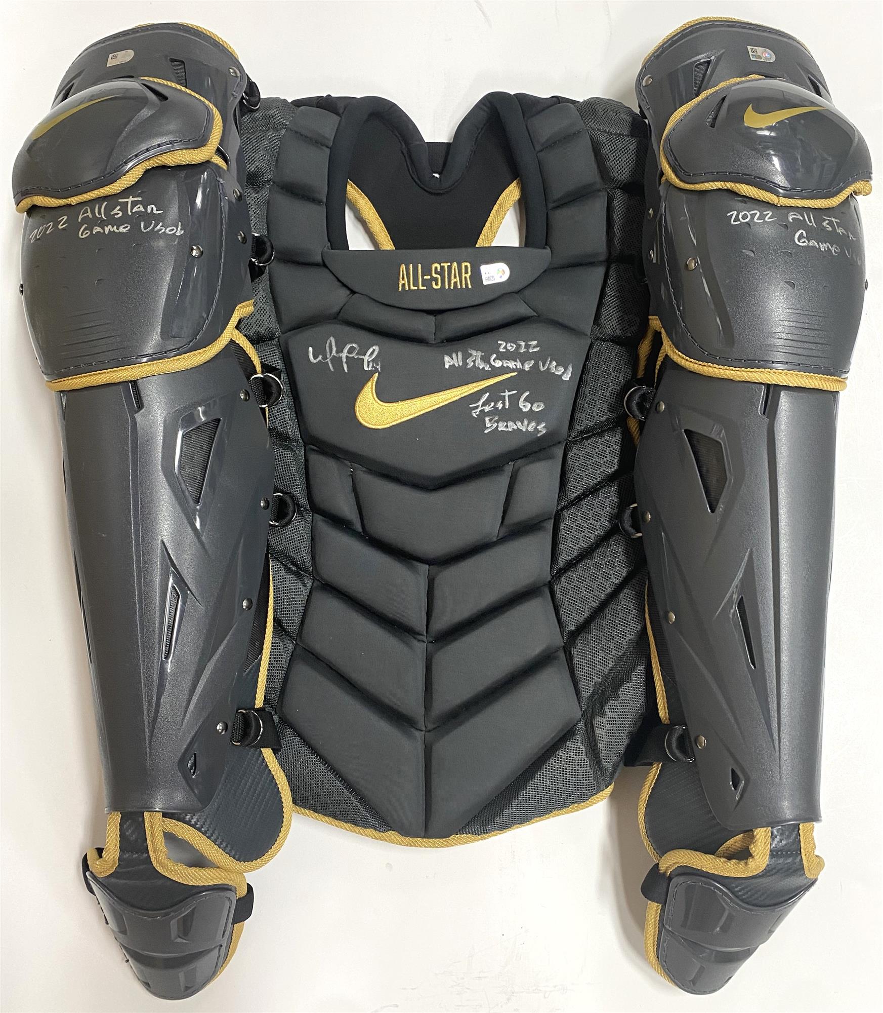 WILLIAM CONTRERAS SIGNED BRAVES 2022 ALL STAR GAME USED CATCHERS GEAR #6 - JSA WILLIAM CONTRERAS SIGNED BRAVES 2022 ALL STAR GAME USED CATCHERS GEAR #6 - JSA