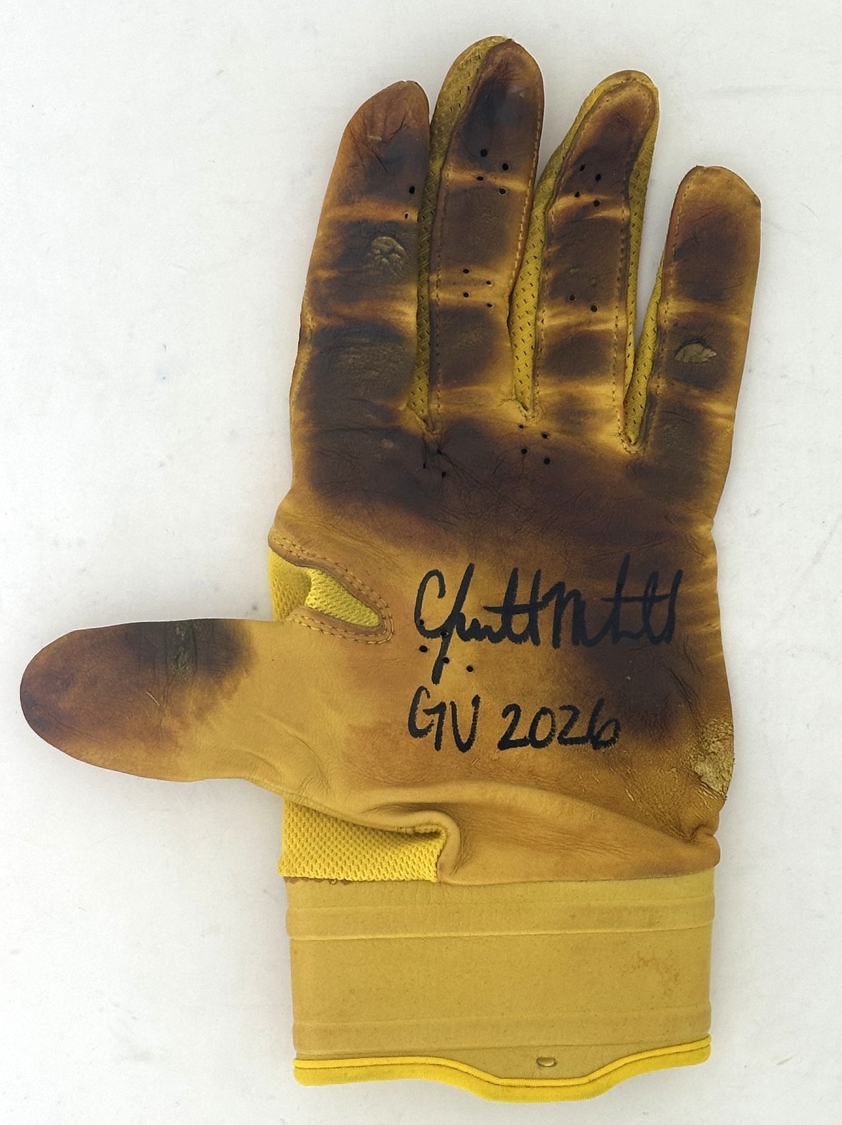 GARRETT MITCHELL SIGNED BREWERS NIKE 2026 GAME USED BATTING GLOVE #3 - JSA