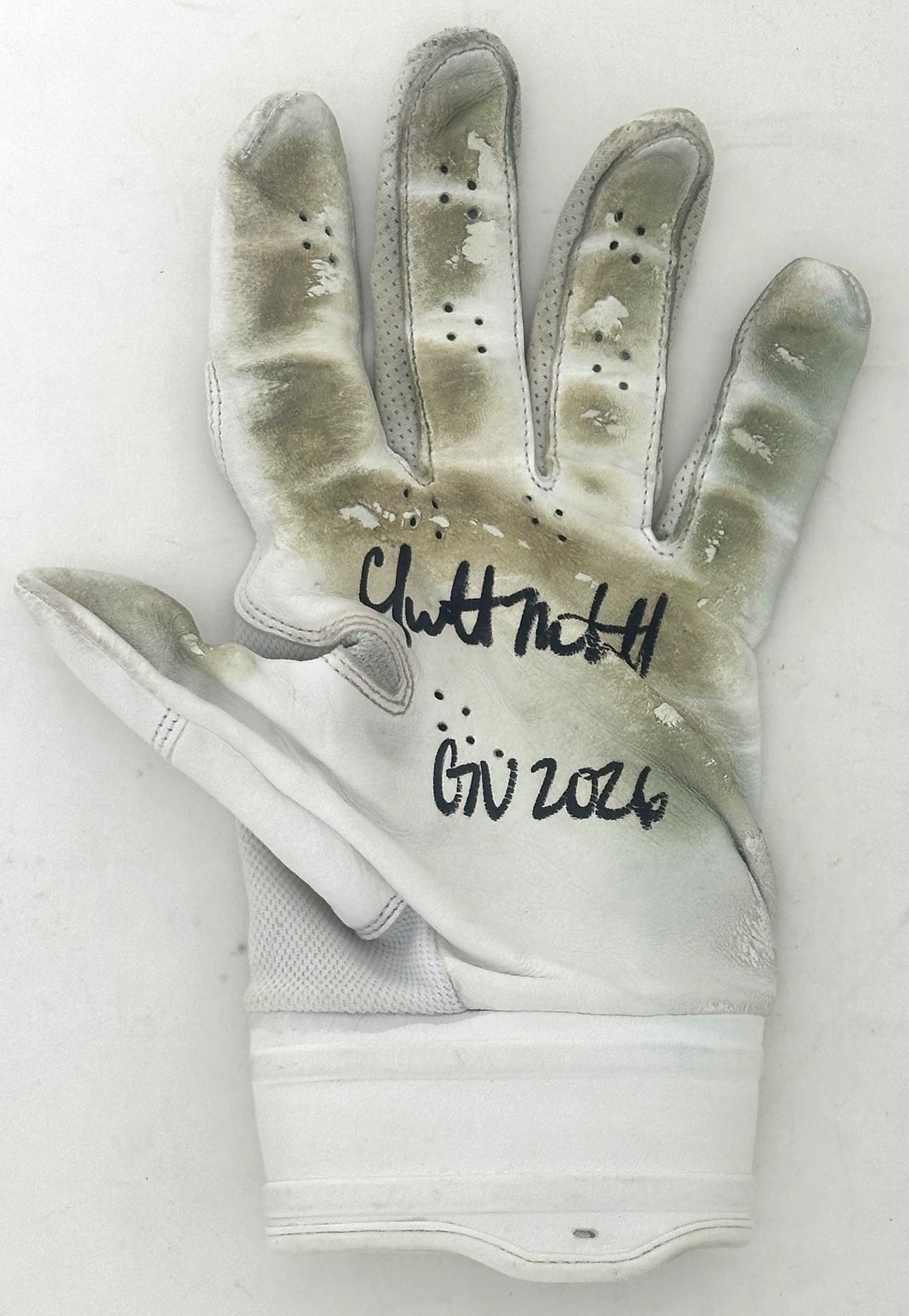 GARRETT MITCHELL SIGNED BREWERS NIKE 2026 GAME USED BATTING GLOVE #9 - JSA