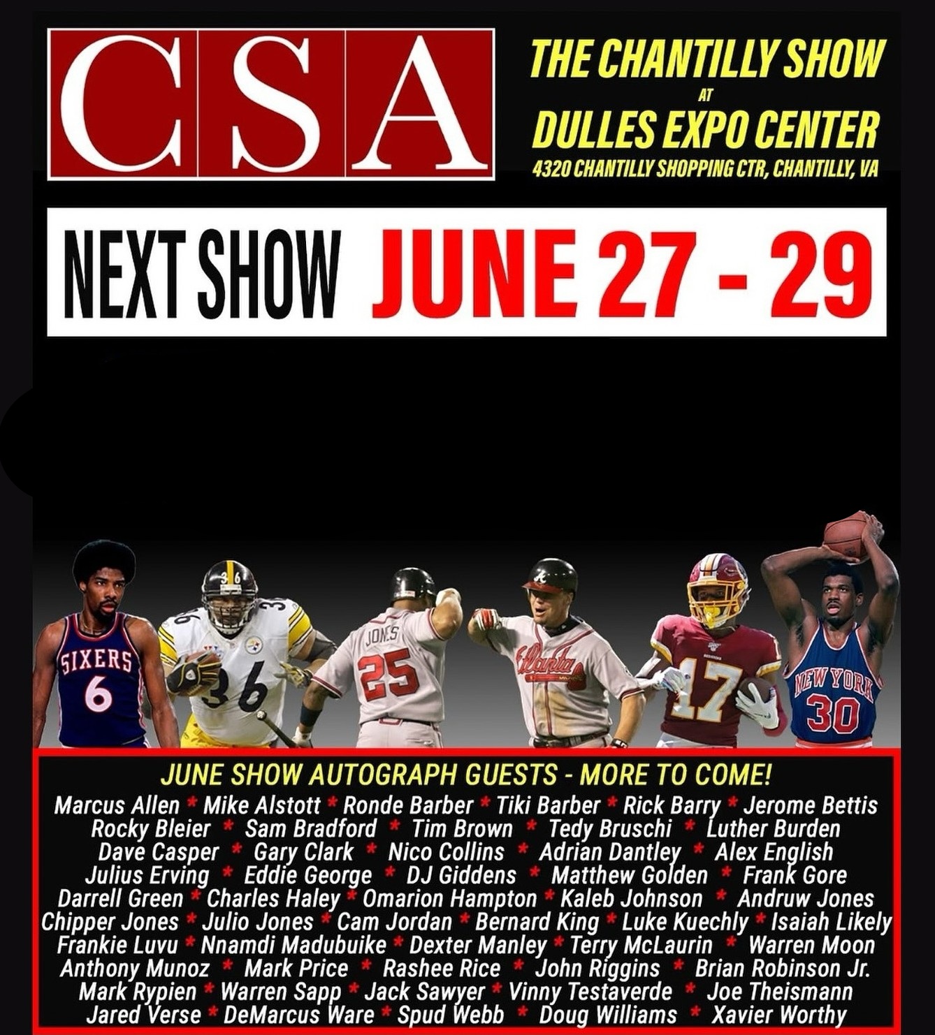 CSA AUTOGRAPH SHOW - June 27-29th -  PRIVATE SIGNING