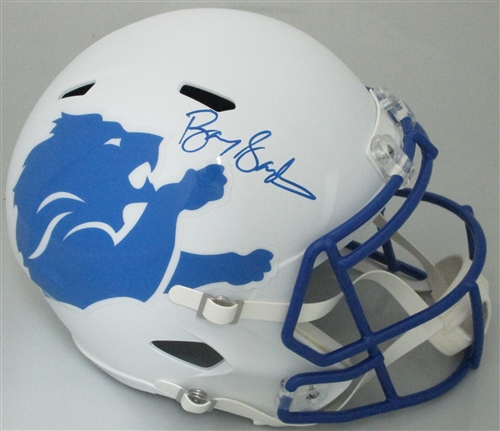 BARRY SANDERS SIGNED FULL SIZE LIONS AMP HELMET