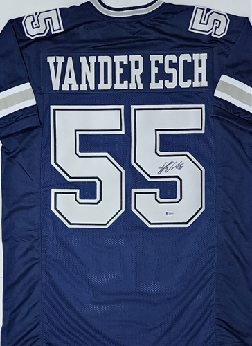 LEIGHTON VANDER ESCH SIGNED CUSTOM REPLICA COWBOYS BLUE JERSEY - BAS