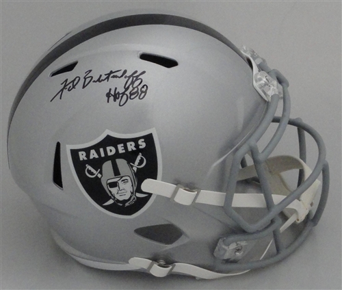 FRED BILETNIKOFF SIGNED FULL SIZE RADIERS REPLICA SPEED HELMET W/ HOF - BAS