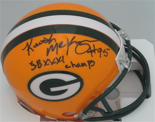 KEITH McKENZIE SIGNED PACKERS MINI HELMET W/ SB XXXI