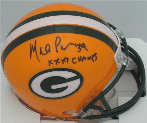 MIKE PRIOR SIGNED PACKERS MINI HELMET W/ SB XXXI