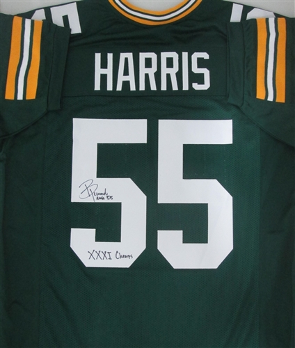 BERNARDO HARRIS SIGNED CUSTOM REPLICA PACKERS JERSEY W/ XXXI CHAMPS