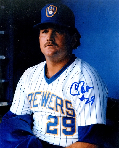 CHRIS BOSIO SIGNED 8X10 BREWERS PHOTO #4