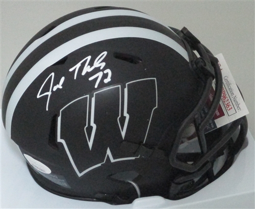 JOE THOMAS SIGNED WI BADGERS ECLIPSE MINI HELMET - JSA