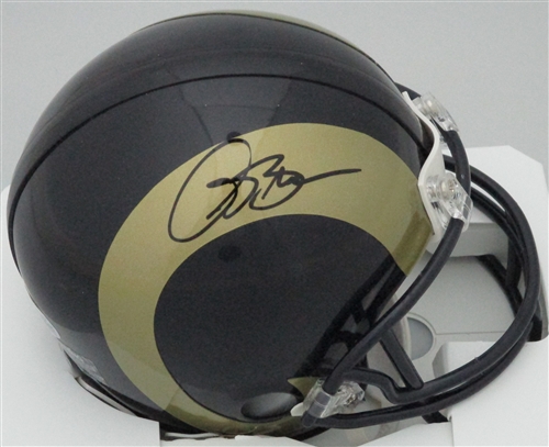 ISAAC BRUCE SIGNED ST LOUIS RAMS VSR4 MINI HELMET - BAS