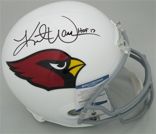 KURT WARNER SIGNED FULL SIZE REPLICA CARDINALS HELMET W/ HOF - BCA