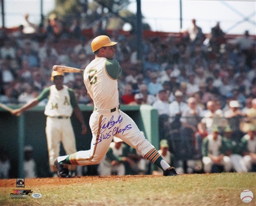 SAL BANDO SIGNED 16x20 ATHLETICS PHOTO #5 W/ 3 X WS CHAMP