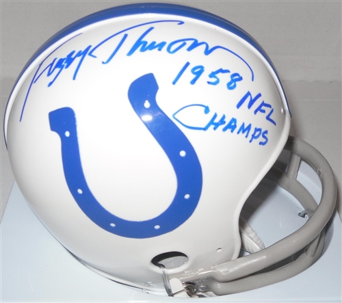 FUZZY THURSTON SIGNED 2-BAR COLTS MINI HELMET