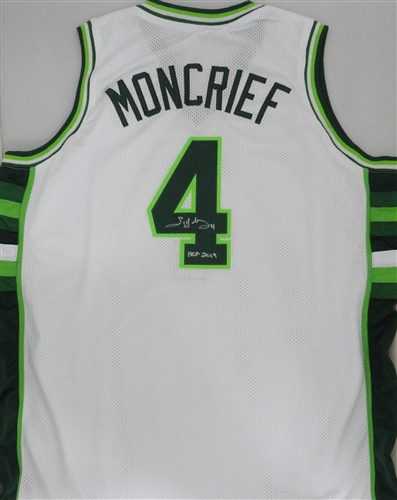 SIDNEY MONCRIEF SIGNED CUSTOM REPLICA WHITE BUCKS JERSEY W/ HOF
