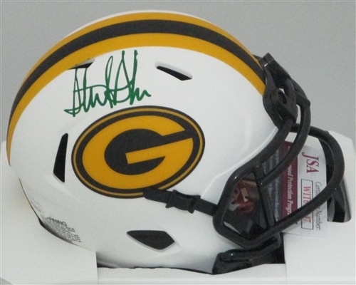 STERLING SHARPE SIGNED PACKERS LUNAR MINI HELMET - JSA