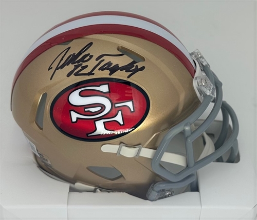 JOHN TAYLOR SIGNED SAN FRAN 49ERS SPEED MINI HELMET - BAS