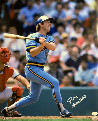 JIM GANTNER SIGNED 16X20 BREWERS PHOTO #3 - JSA