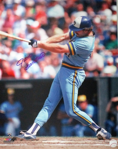 JIM GANTNER SIGNED 16X20 BREWERS PHOTO #8