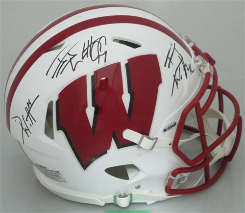 JJ WATT, TJ WATT & DEREK WATT TRIPLE SIGNED FULL SIZE WI BADGERS AUTHENTIC SPEED HELMET - JSA JJ WATT, TJ WATT & DEREK WATT TRIPLE SIGNED FULL SIZE WI BADGERS AUTHENTIC SPEED HELMET - JSA