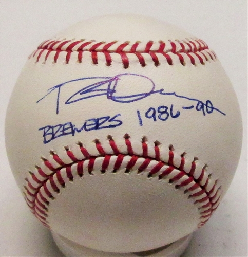 ROB DEER SIGNED OFFICIAL MLB BASEBALL W/ BREWERS 1986-90