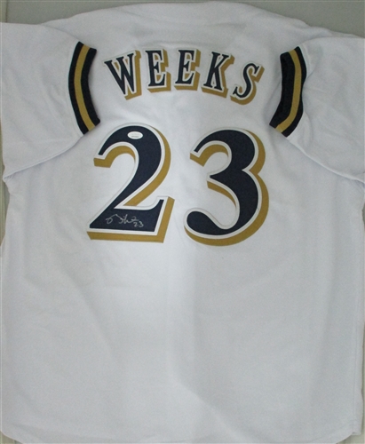 RICKIE WEEKS SIGNED CUSTOM REPLICA BREWERS WHITE JERSEY - JSA