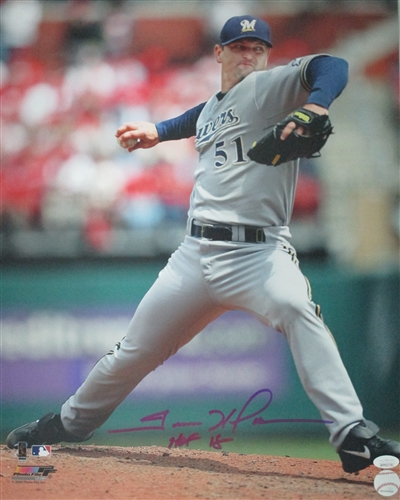 TREVOR HOFFMAN SIGNED 16X20 BREWERS PHOTO #3 W/ HOF - JSA