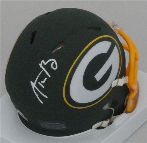 AARON RODGERS SIGNED PACKERS AMP MINI HELMET