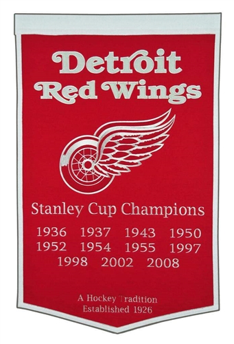 DETROIT RED WINGS 24X38 WOOL DYNASTY BANNER