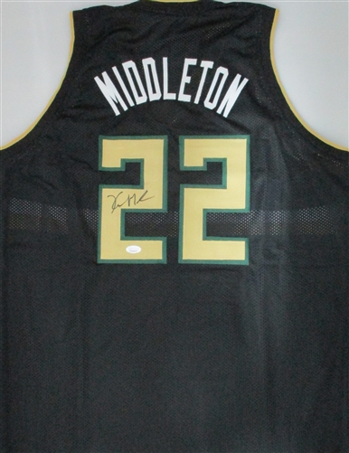 KHRIS MIDDLETON SIGNED CUSTOM REPLICA BUCKS BLACK JERSEY - JSA