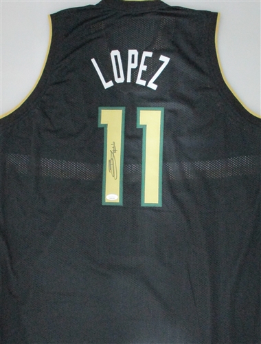 BROOK LOPEZ SIGNED CUSTOM REPLICA MILW BUCKS BLACK JERSEY - JSA