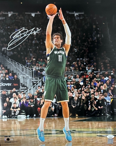 BROOK LOPEZ SIGNED BUCKS 16X20 PHOTO #2 - JSA