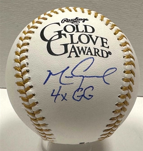 MARK GRACE SIGNED OFFICIAL MLB GOLD GLOVE LOGO BASEBALL W/ 4XGG - JSA
