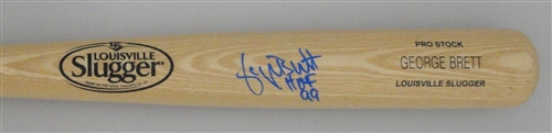 ROYALS GEORGE BRETT SIGNED LOUISVILLE SLUGGER BLONDE BAT W/ HOF - BAS