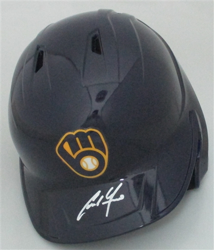 CHRISTIAN YELICH SIGNED FULL SIZE BREWERS HELMET - JSA