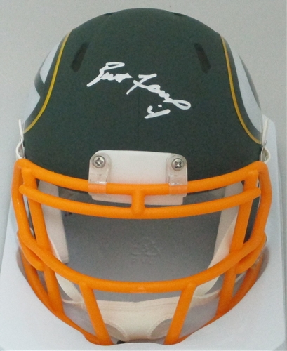 BRETT FAVRE SIGNED PACKERS AMP MINI HELMET