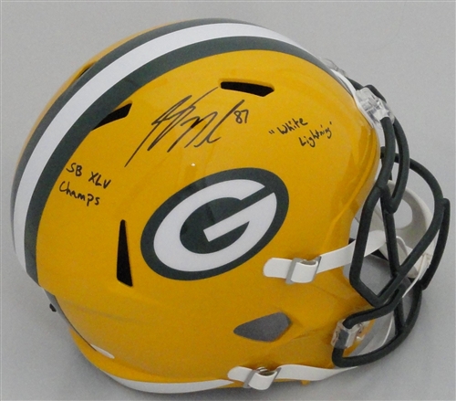 JORDY NELSON SIGNED FULL SIZE PACKERS REPLICA SPEED HELMET W/ 2 SCRIPTS - JSA JORDY NELSON SIGNED FULL SIZE PACKERS REPLICA SPEED HELMET W/ 2 SCRIPTS - JSA