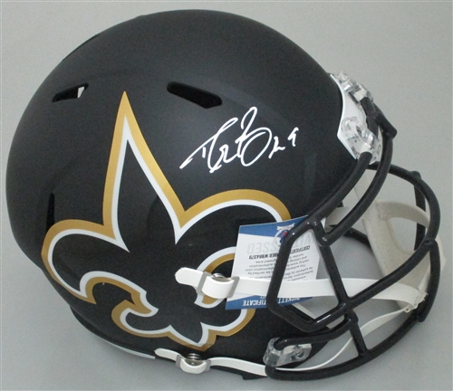 DREW BREES SIGNED FULL SIZE SAINTS REPLICA AMP HELMET - BCA