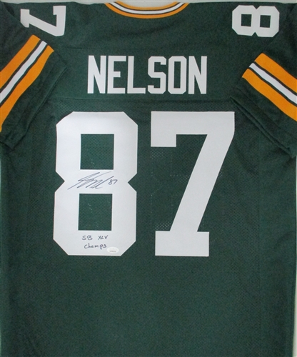 JORDY NELSON SIGNED CUSTOM REPLICA GREEN PACKERS JERSEY W/ SB XLV - JSA JORDY NELSON SIGNED CUSTOM REPLICA GREEN PACKERS JERSEY W/ SB XLV - JSA