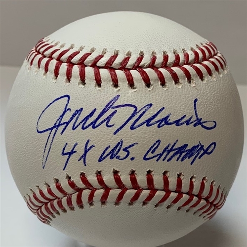 JACK MORRIS SIGNED OFFICIAL MLB BASEBALL W/ 4 X WS CHAMPS - TWINS - JSA JACK MORRIS SIGNED OFFICIAL MLB BASEBALL W/ 4 X WS CHAMPS - TWINS - JSA
