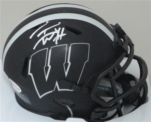 TJ WATT SIGNED BADGERS SPEED ECLIPSE MINI HELMET - BCA