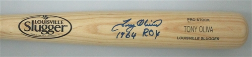 TONY OLIVA SIGNED LOUISVILLE SLUGGER NAME ENGRAVED BLONDE BAT W/ ROY - TWINS - JSA TONY OLIVA SIGNED LOUISVILLE SLUGGER NAME ENGRAVED BLONDE BAT W/ ROY - TWINS - JSA