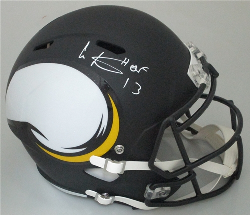 CRIS CARTER SIGNED FULL SIZE REPLICA SPEED AMP VIKINGS HELMET