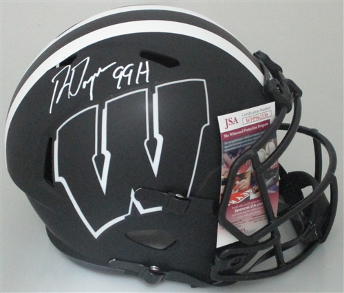 RON DAYNE SIGNED FULL SIZE WI BADGERS REPLICA ECLIPSE SPEED HELMET W/ 99 H - JSA