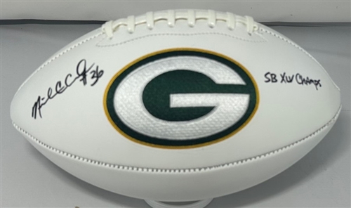 NICK COLLINS SIGNED WILSON PACKERS LOGO REPLICA FOOTBALL W/ XLV CHAMPS - JSA