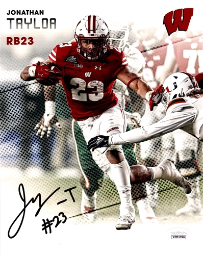 JONATHAN TAYLOR SIGNED WI BADGERS 8X10 PHOTO #6 - JSA