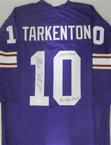 FRAN TARKENTON SIGNED CUSTOM REPLICA VIKINGS JERSEY W/ SCRIPTS - JSA