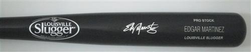 EDGAR MARTINEZ SIGNED LOUISVILLE SLUGGER NAME ENGRAVED BLACK BAT - JSA